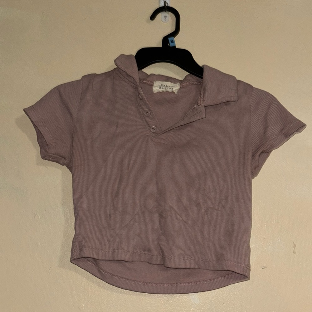 Urban Nation Collared Cropped Shirt